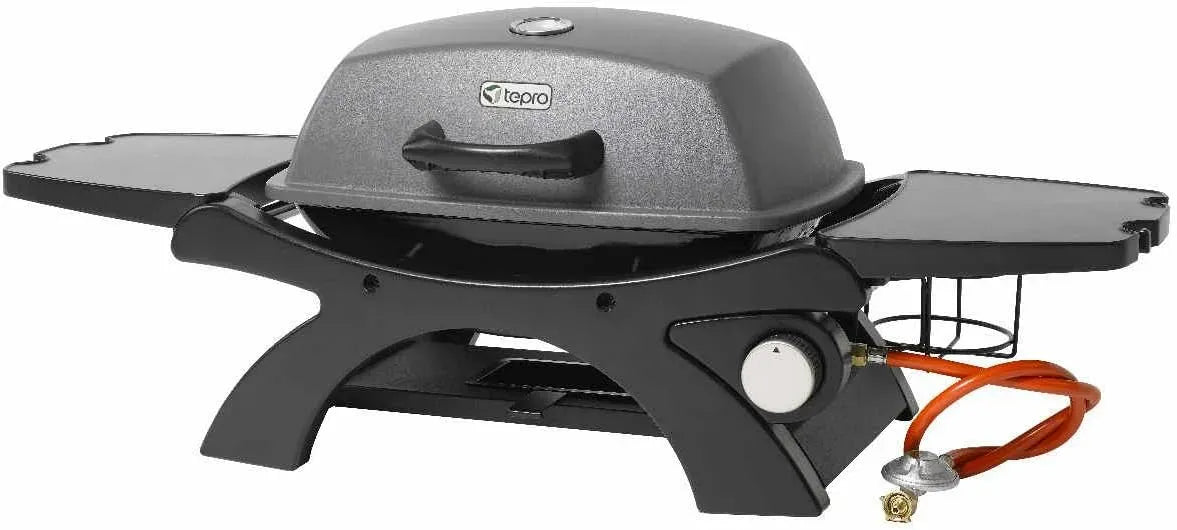 Tischgasgrill, Thermometer, Grill mit Gasbetrieb, 102 x 46,2 x 38 cm, 3,2 kW, Schwarz