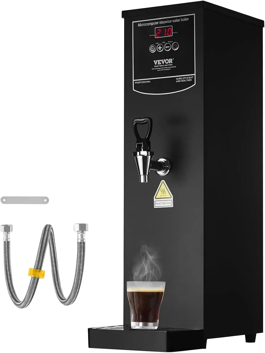 VEVOR Wasserkocher, 15 L, Restaurant, Edelstahl, Gewerblicher Heißwasserspender 15 L, 1,5 kW
