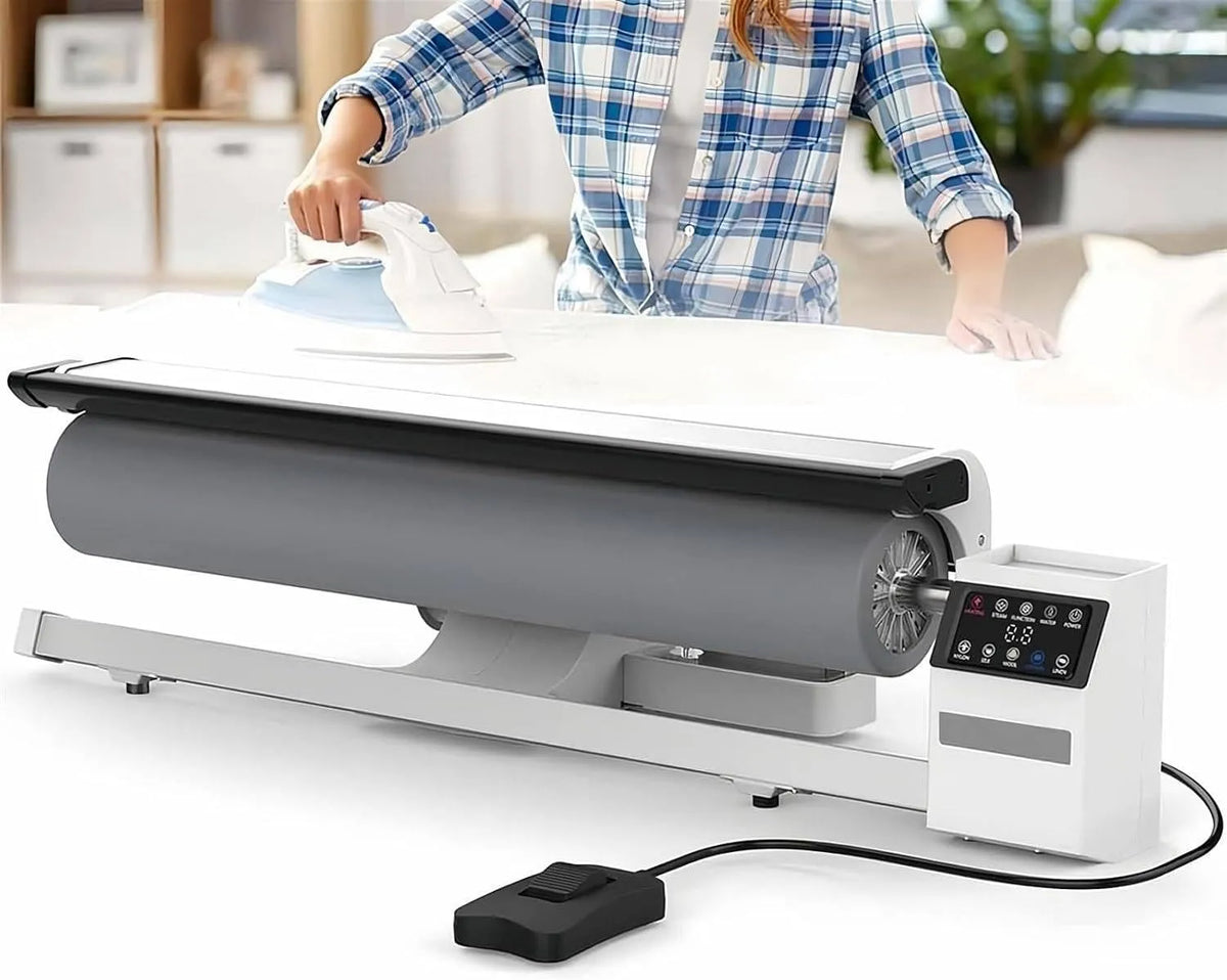 Dampfbügeleisen, Bügelmaschine, Dampfzufuhr, elektrisches Bügeleisen, 90 cm, für Hotelwäsche mit Fußpedalsteuerung + kontinuierlicher