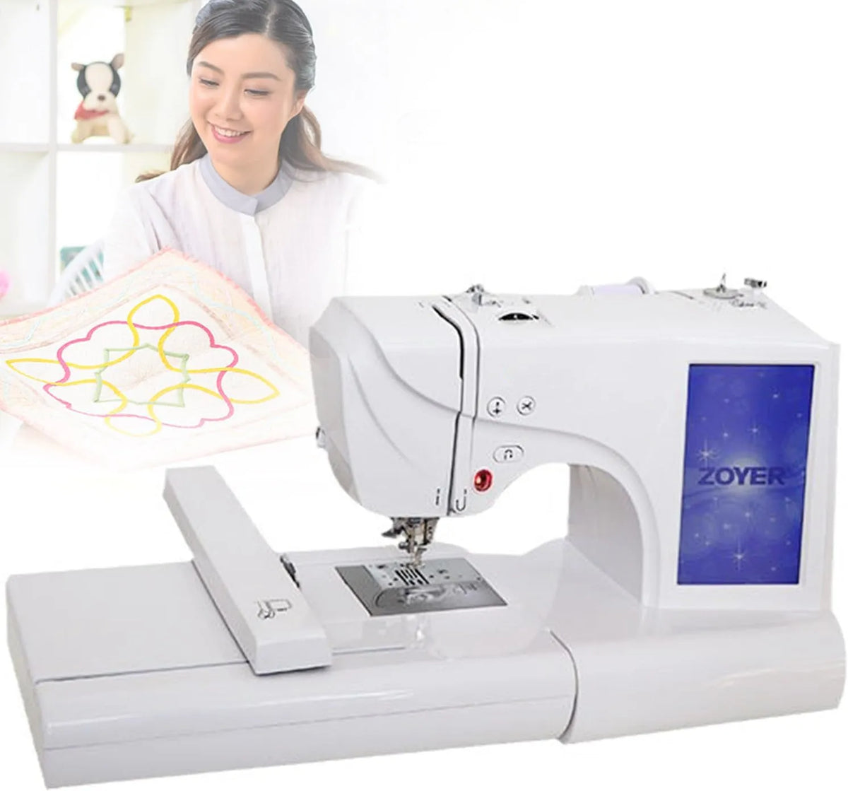 7-Zoll-LCD-Bildschirm Stickmaschine, Stickautomat, 100X230Mm, USB, LCD-Display