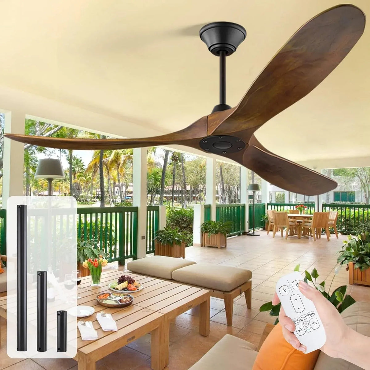 Ventilator, 152cm, Outdoor, Ventilator zur Luftzirkulation, 152cm Outdoor Deckenventilator ohne Licht
