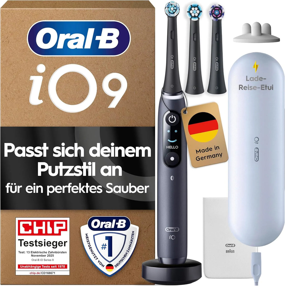 Bürstenkopf, 7 Modi, für Zahnpflege, Oral-B iO, Lade-Reise-Etui