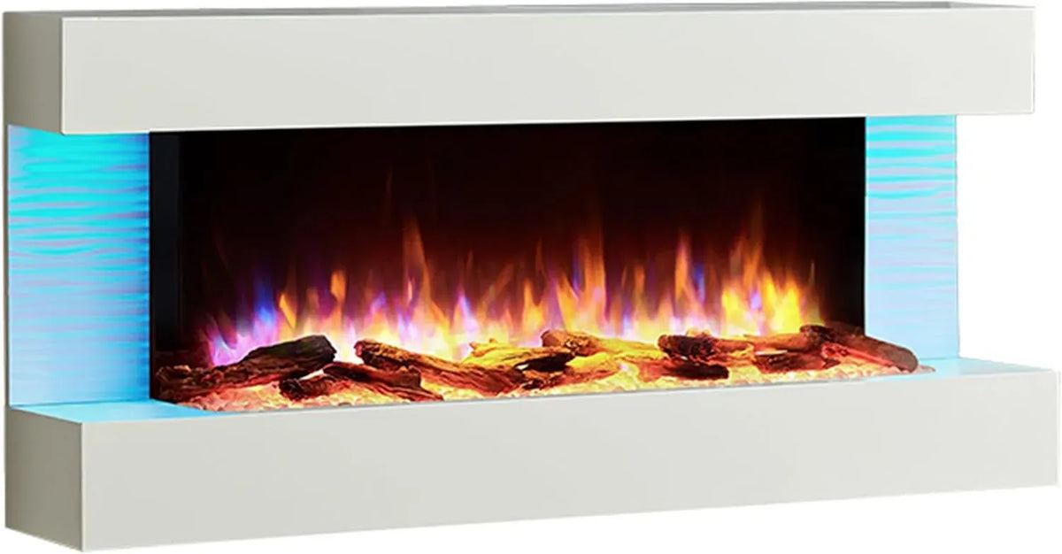 Elektrokamin, Wandkamin, elektrischer Kamin, 2000 W, Weiß, BALDERIA