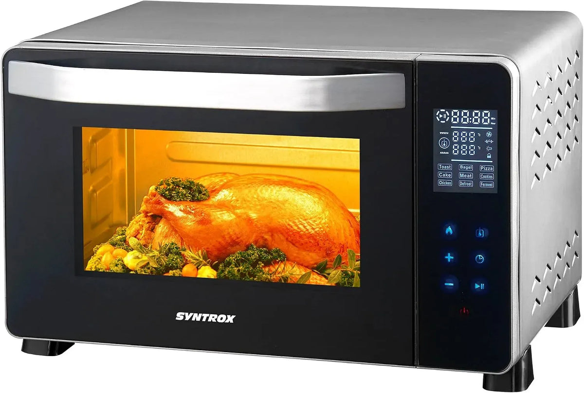 Elektrischer Pizzaofen BO-2000W-RO-45L, 45 L, 2000 W, Touch-Bedienung, Edelstahl