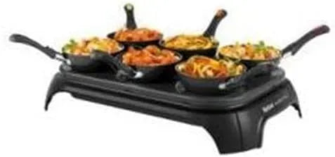 Tefal PY5828 Tischgrill, elektrischer Tischgrill, 1000 W, Edelstahl, Schwarz, Kunststoff