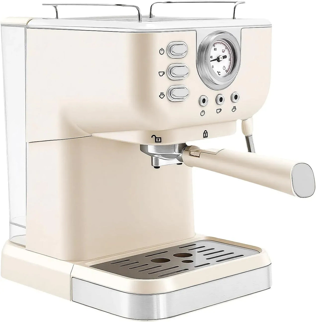 Milchaufschäumer, 1.5 L, 1050 W, Milchschäumer, großer Wassertank, Wassertank Halbautomatisch für Haus und Büro