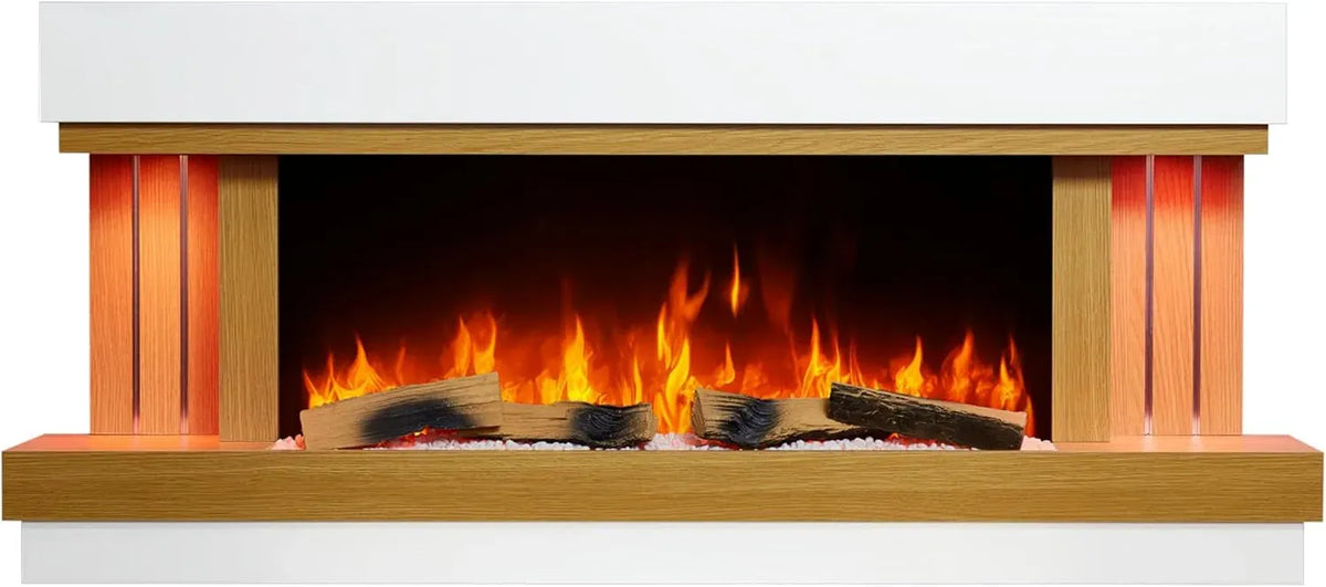 AF52 3D-Flammenprojektion Elektrokamin, elektrischer Kamin, LED-Beleuchtung, 3D-Optik, Wärmefunktion, Sogne