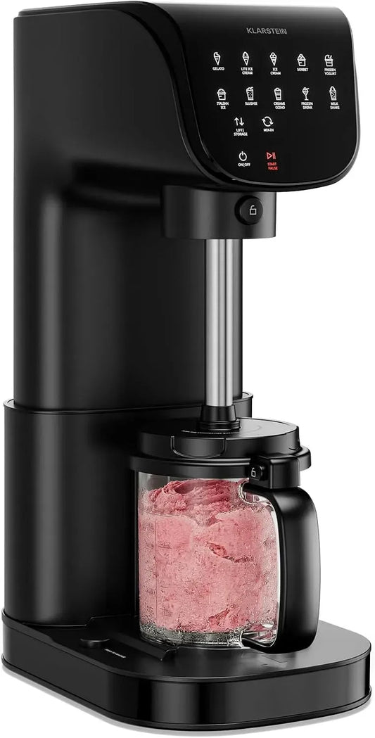 Klarstein 500-W-Eismaschine, Behälter, Speiseeismaschine, 0,6 L, 10 Programme, 1,8 l, Touch-Bedienung