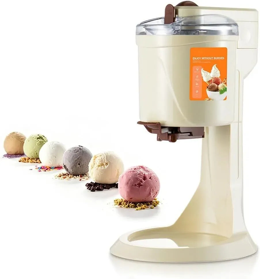 Eismaschine, Speiseeismaschine, 1000 ml, Weiß, für Zuhause, Softeismaschine