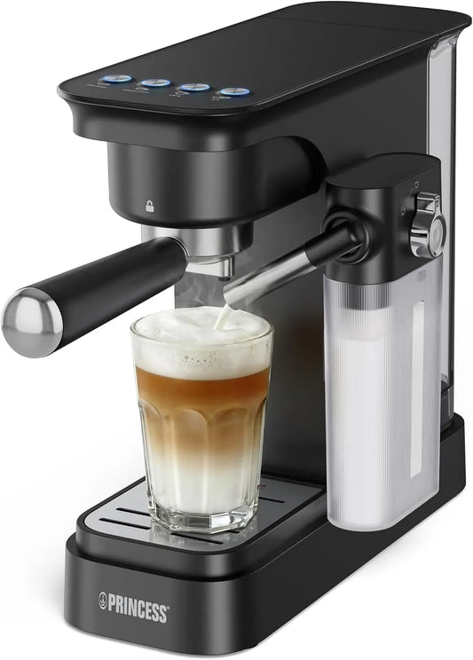 Princess Espressomaschine, 0,8 L, großer Wassertank, 20 Bar Pumpe, Abnehmbare Tropfschale, Gleichzeitige Zubereitung von 2 Tassen, 001, 249422