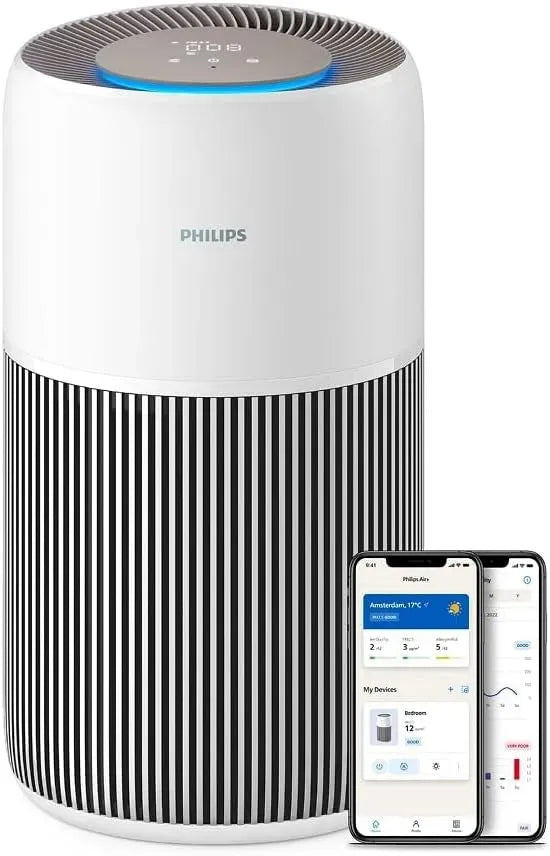 Philips Luftreiniger, IPS-Panel, Weiß, für Räume bis 104 m²