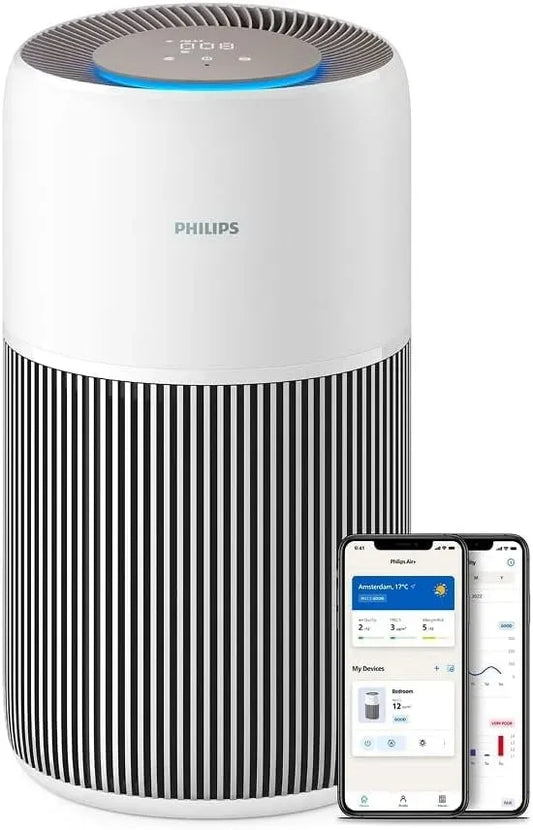 Philips Luftreiniger, IPS-Panel, Weiß, für Räume bis 104 m²