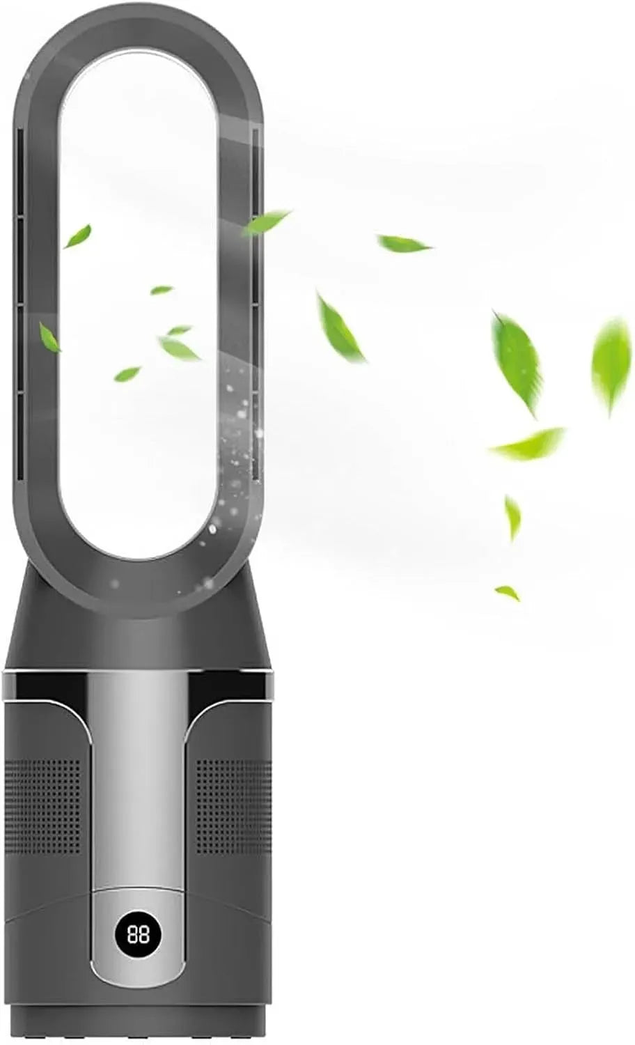 Bladeless Tower-Glüher, leises sicheres Design, für Kalt- und Warmmodus für Schlafzimmer Büro, 10 Geschwindigkeiten Remote Oszillierende