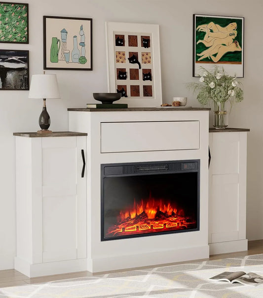 Smart TV 23-Zoll-Heizung, 150 cm, Fernseher, Kamin, Wärmefunktion, Elektrischer Kamin mit TV-Halterung