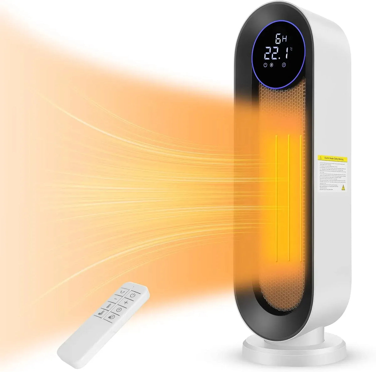 Elektroheizung 12-Stunden-Timer, 2000 W, Thermostat, Oszillation, Weiß