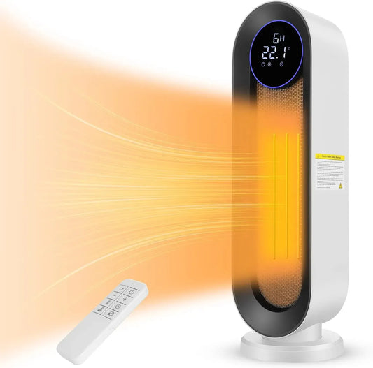 Elektroheizung 12-Stunden-Timer, 2000 W, Thermostat, Oszillation, Weiß