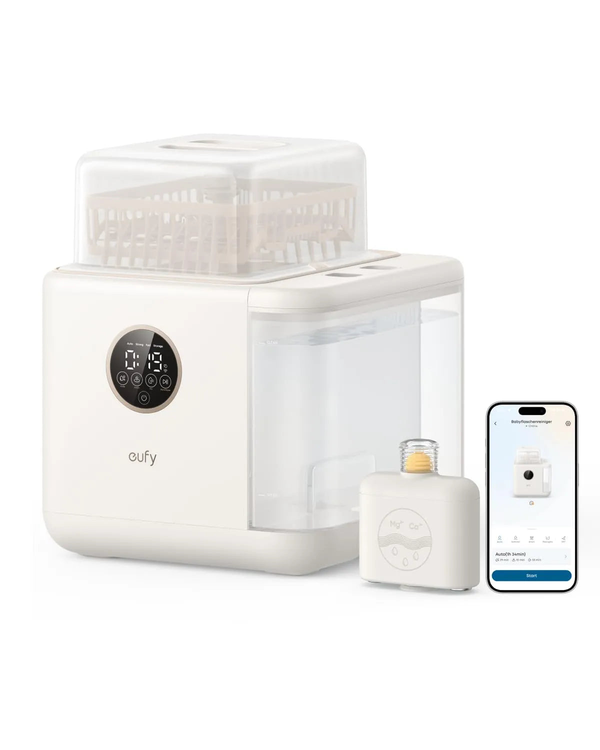Geschirrspüler 3D-HydroBlast-Reinigung, Spülmaschine, Hygiene, 3D-Optik, Dampf, 100°C Dampfsterilisator, eufy S1 Pro Babyflaschenreiniger