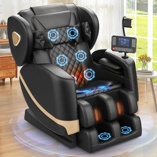Relax- und Massagesessel, Transportrollen, Bluetooth, 10 Massagerollen, Bluetooth-Lautsprecher