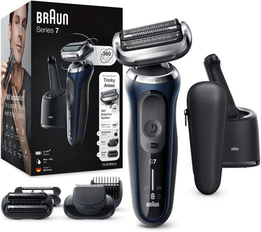 Braun Series 7 3-Tage-Bart-Trimmer Reinigungsstation, Rasierer, Blau