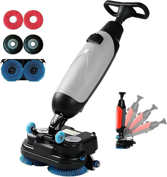 36V/10Ah Scheuersaugmaschine, Akku, 17 Zoll, 36 V, kabellos, Grau, für Lagerhallen