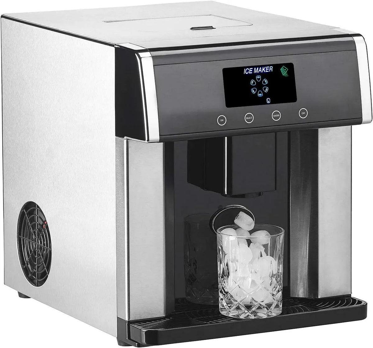 Eiswürfelmaschine, Edelstahl, Edelstahl-Gehäuse