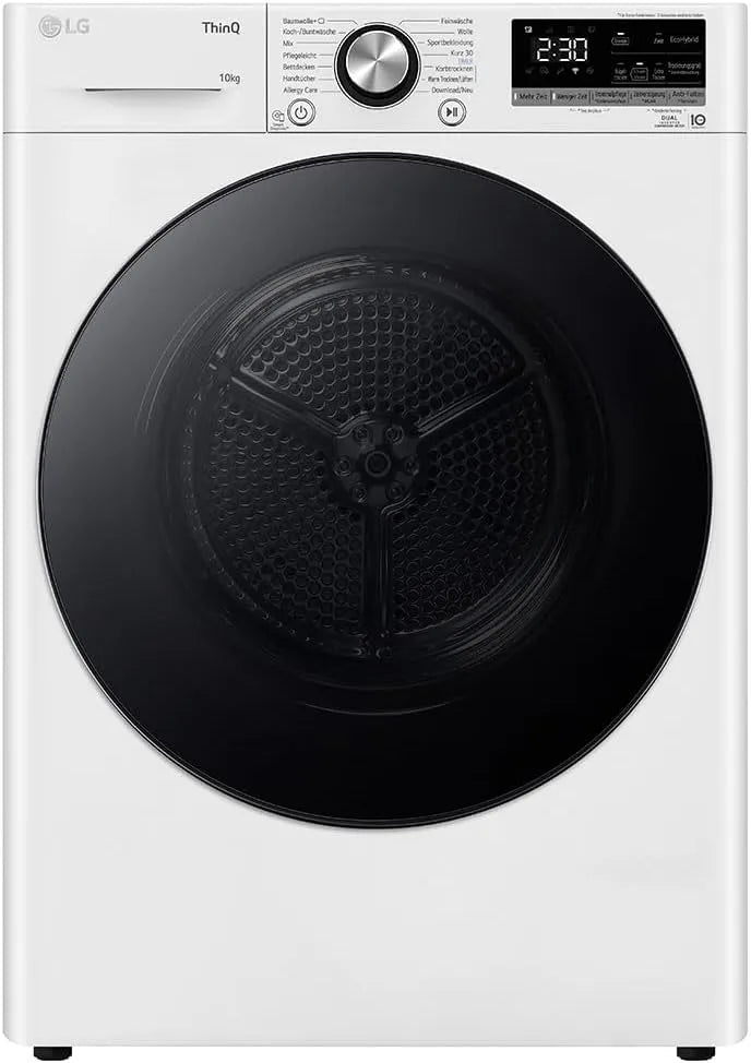 LG V9AYXT Wäschetrockner, 60 x 66 x 85 cm, 10 kg, Inverter, Edelstahl, Weiß, Smart ThinQ-Technologie, Edelstahl Legierter Stahl