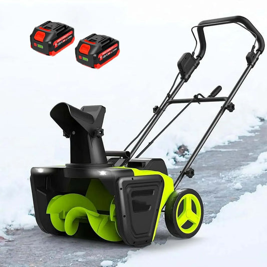 40-V-Akku-betriebener 2Battery Bürstenlosmotor, Schneefräse, Schneeräumgerät, 50 cm, 7,6 m, LED-Beleuchtung, kabellos