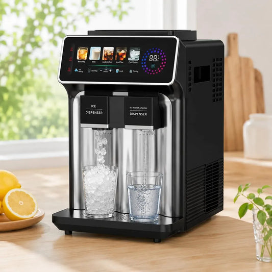 Eiswürfelmaschine, großer Wassertank, Schwarz, produziert 12 Eiswürfel in 6–10 Min Black, 15 kg Eiswürfel pro 24 Stunden
