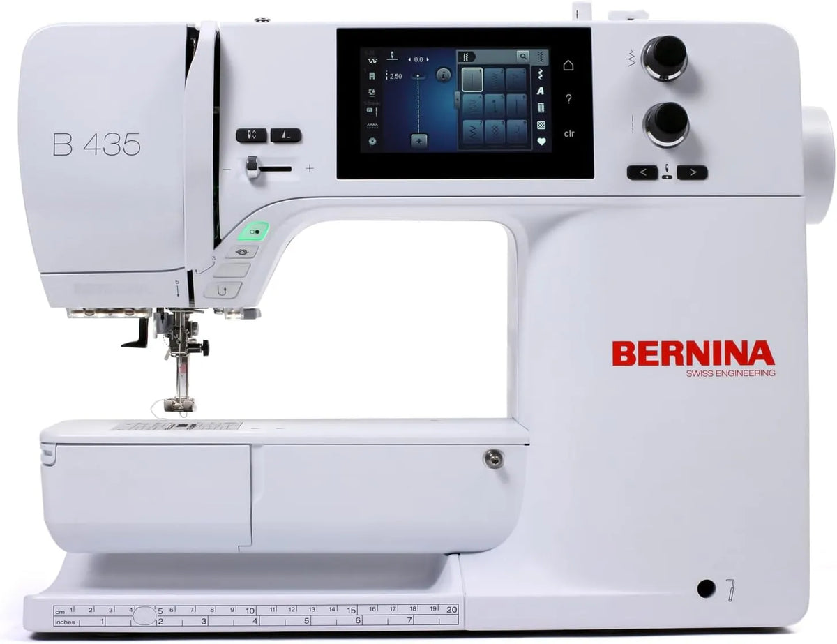 B 435 USB-Anschluss, Farbiger Touchscreen, 150 Nähstiche, 3 Alphabete, 7 Knopflöcher, Far iger Touchscreen, 3 Alpha ete, ERNINA, US -Anschluss