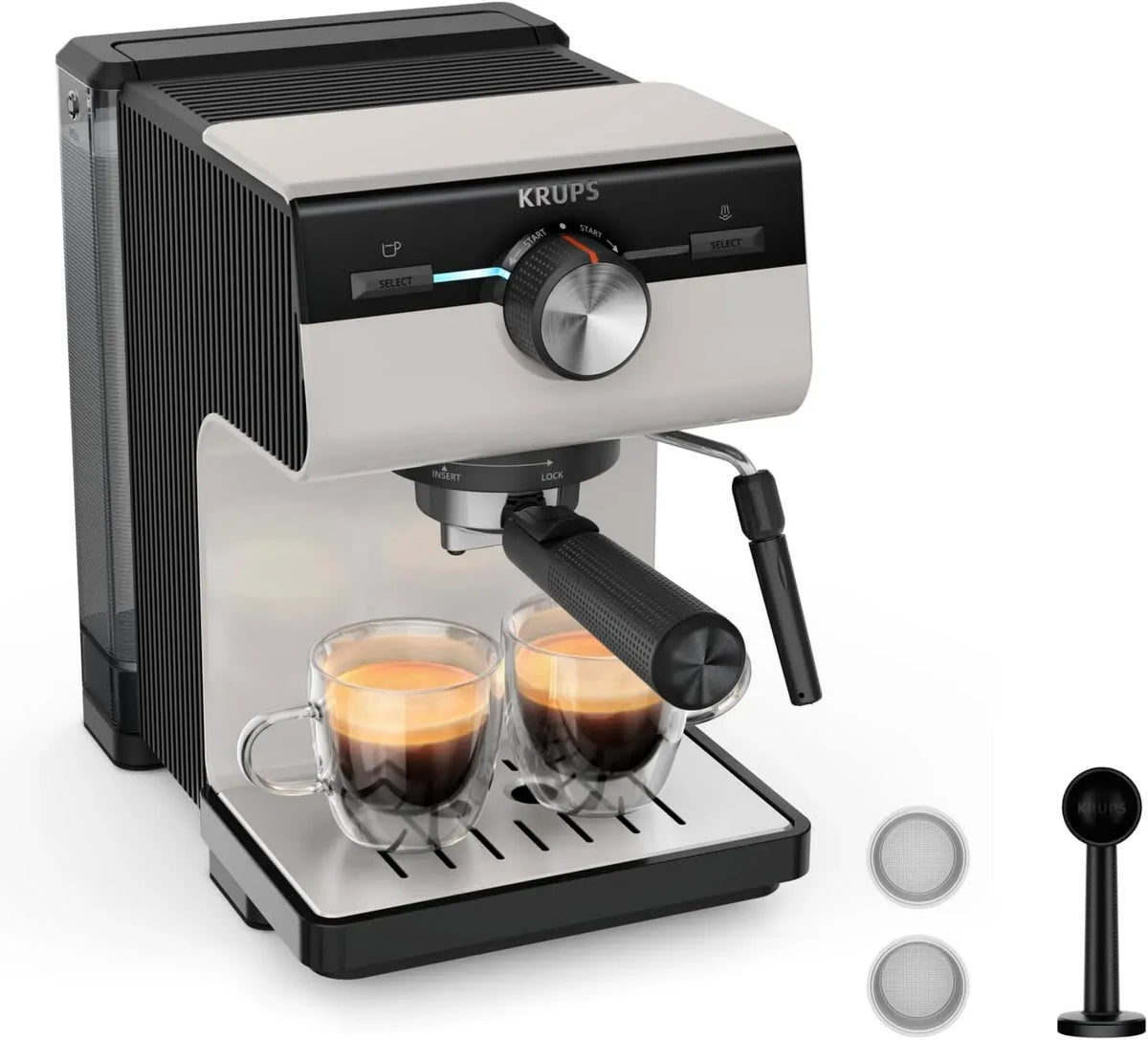 Krups XP381B10 Gerätezubehör, 2 L, großer Wassertank, Dampf, Grau, 15 bar, integrierte Dampfdüse