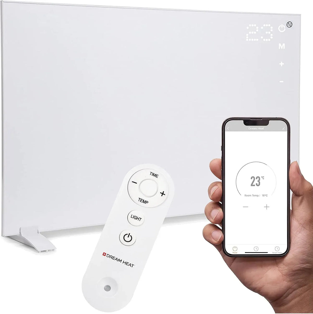 HEAT 720 Infrarotheizung, Elektroheizung, Heizstrahler, 720 W, Touch-Bedienung, Timer, WLAN, App, Thermostat, Wärmefunktion, DREAM HEAT