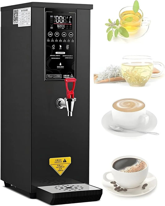 Heißgetränkespender, Heißwasserspender, Getränkedispenser, Heißwasserbereiter, 8 L, 60 l/h, Gastronomie, Edelstahl, Schwarz, für Catering