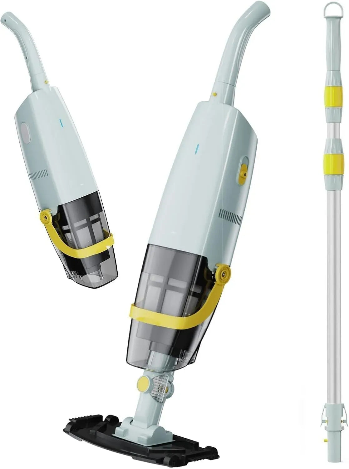 2-in-1 60-Zoll Hochleistungsmotor, Handreiniger, Poolsauger, Poolreiniger, 30 W, kabellos, aluminium