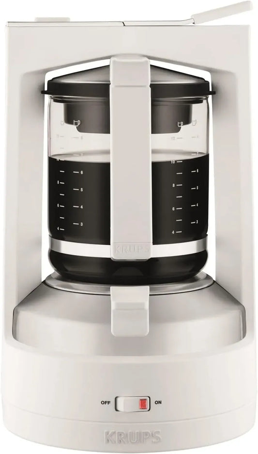 Krups KM4682 Kaffeemaschine, 1 L, 850 W, Weiß, 8-12 Tassen, 1l Wasserbehälter