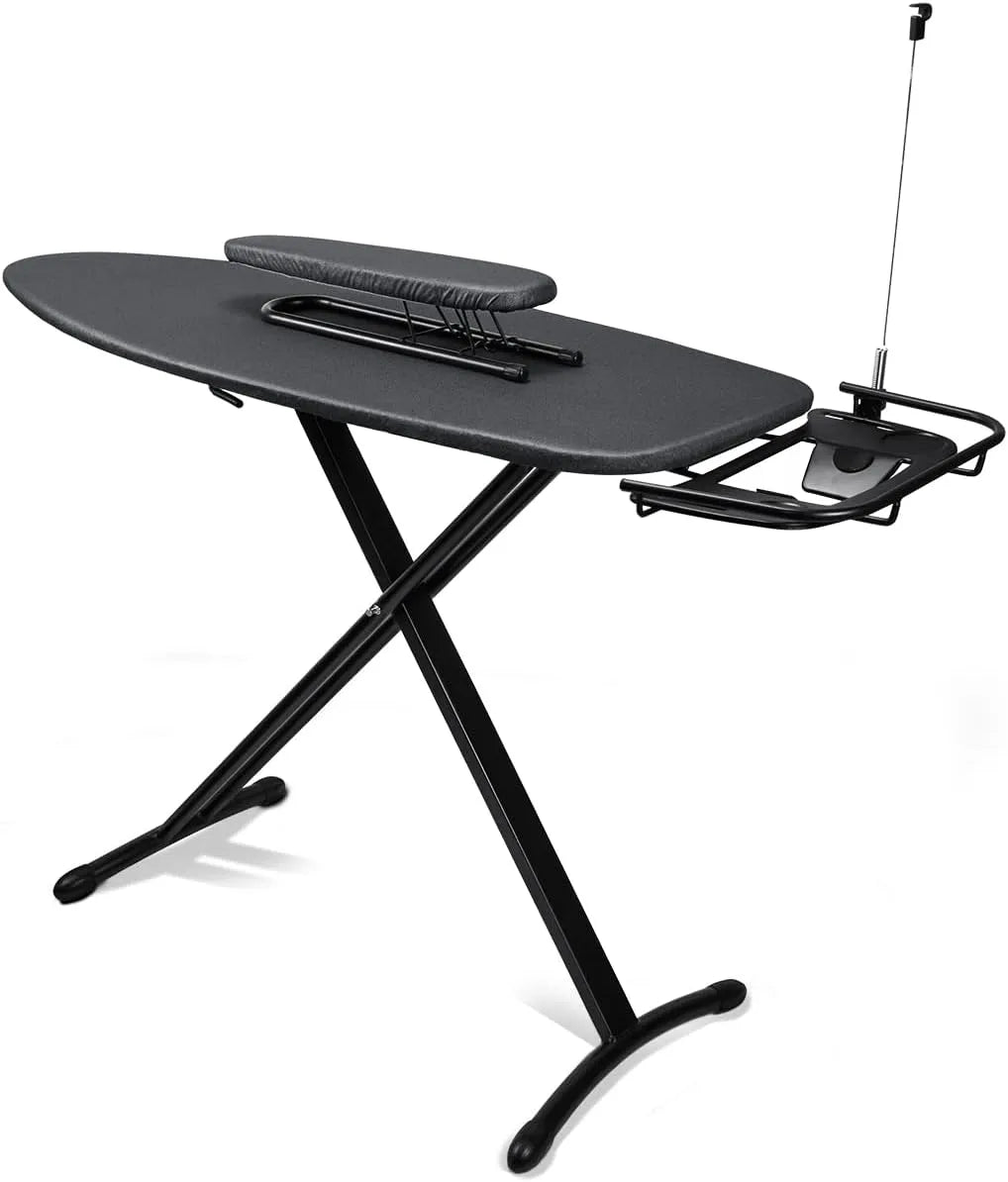 Bügelbrett, Ärmelbrett, elektrisches Bügeleisen, 122x46cm, Dampf, Schwarz, für Dampferzeuger