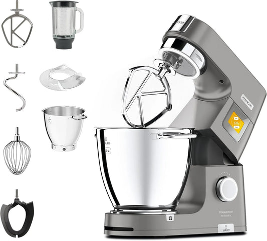 Kenwood KWL90.034SI 4-teiligem Küchenmaschine, 7 L, 1400 W, Gebäck, Silber, Titanium Chef Patissier XL