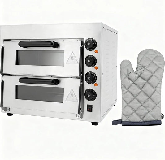 Elektrischer Pizzaofen, 3000 W, Doppel, gewerblich, Restaurant