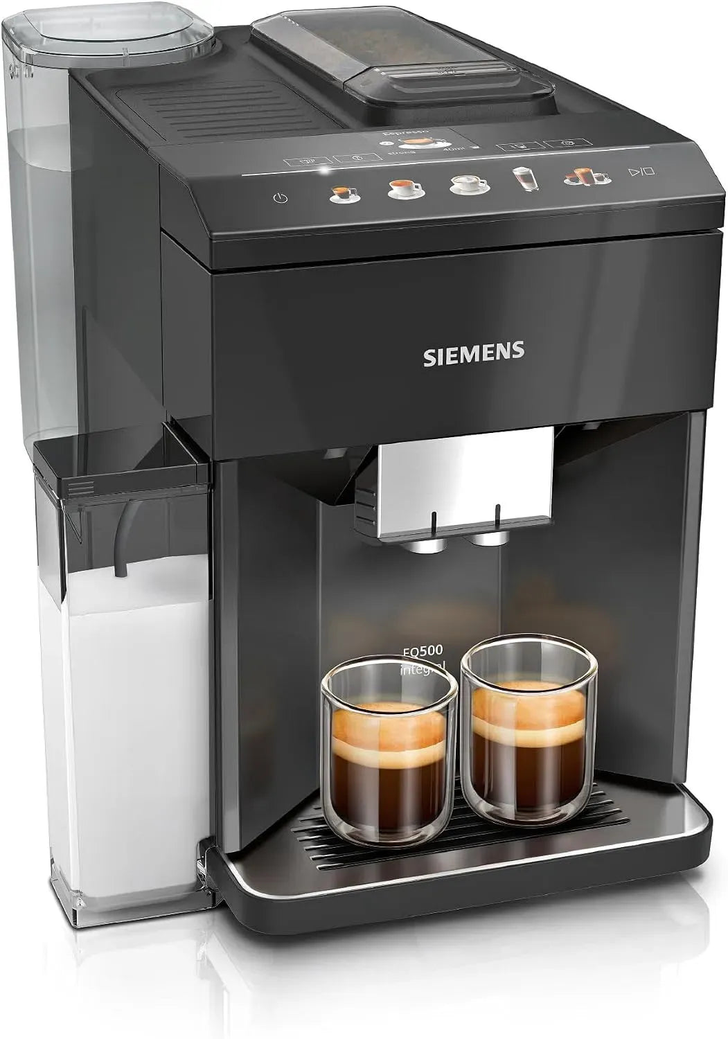 Siemens EQ500 TQ515D09 Kaffeevollautomat, Schwarz, entnehmbare Brüheinheit, 9 Kaffee- und Milchgetränke, farbiges TFT-Display