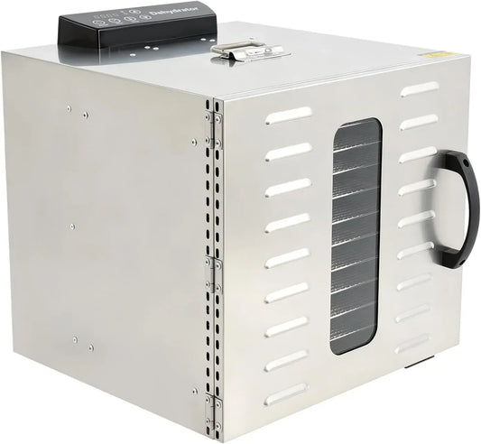 Trocknungsmaschine, Dörrautomat, Dörrgerät, Lebensmitteltrockner, 1000 W, Timer, Gastronomie, 2 Temperaturzonen, Edelstahl