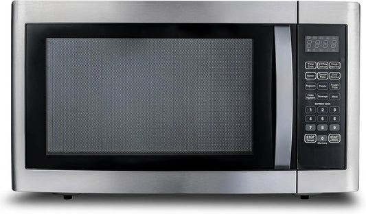 Mikrowelle, 34,5cm, 42 L, 1100 W, Smad, Grill, Kindersicherung, Digitalanzeige, Auftaufunktion, Mikrowellenofen, Schwarz, 6 Auto-Menüs, 34,5 cm