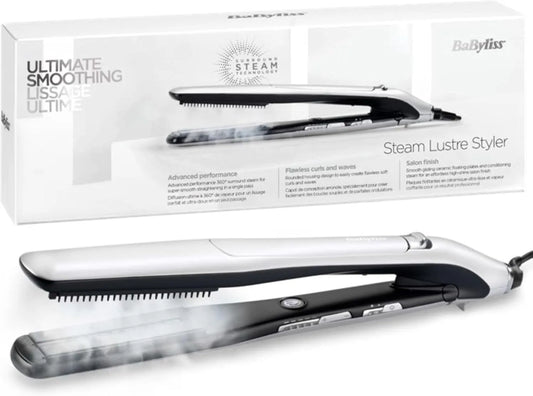 Haarglätter ST595E 1er, Glätteisen, Dampf, Glätteisen für Haare, BaByliss Steam Lustre Styler Dampfglätteisen mit Surround-Steam-Technologie ST595E