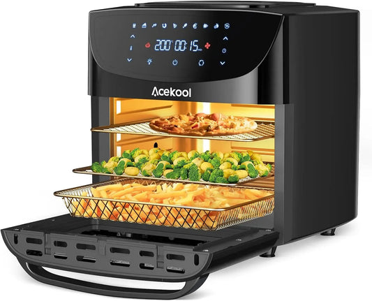 Backofen FT1, 18 L, 1800 W, Touch-Bedienung, LED Digitalem Touchscreen, 18L Heißluftfritteuse XXL, Heissluftfriteuse mit 7 Zubehör